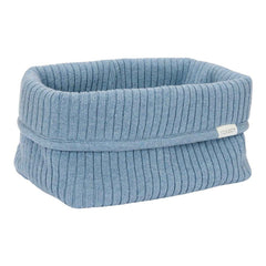 Pflegekörbchen gestickt groß -  Pure Denim Blue | Little Dutch