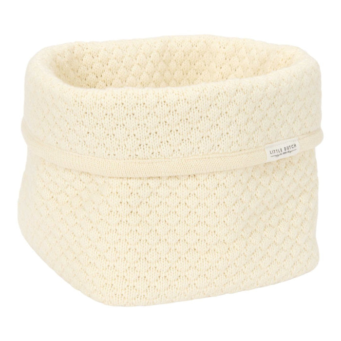 Pflegekörbchen gestickt klein - Pure Soft White | Little Dutch