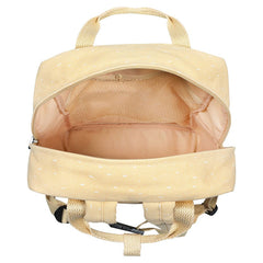 Trixie Rucksack groß Frau Einhorn in Hellgelb – ergonomischer Kinder-Rucksack mit gepolstertem Rücken, Brustgurt und A4-Fach
