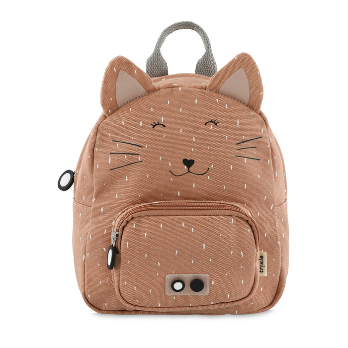 Trixie Kinder-Rucksack Frau Katze in Rot – kleiner wasserabweisender Tierrucksack mit Frontfach und gepolsterten Schultergurten