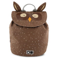 Trixie Mini-Rucksack Herr Eule für Kinder – wasserabweisender Rucksack mit Eulenmotiv und leicht bedienbarem Kordelzug
