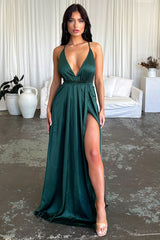 Scarlett Halter Maxi Dress - Emerald Green