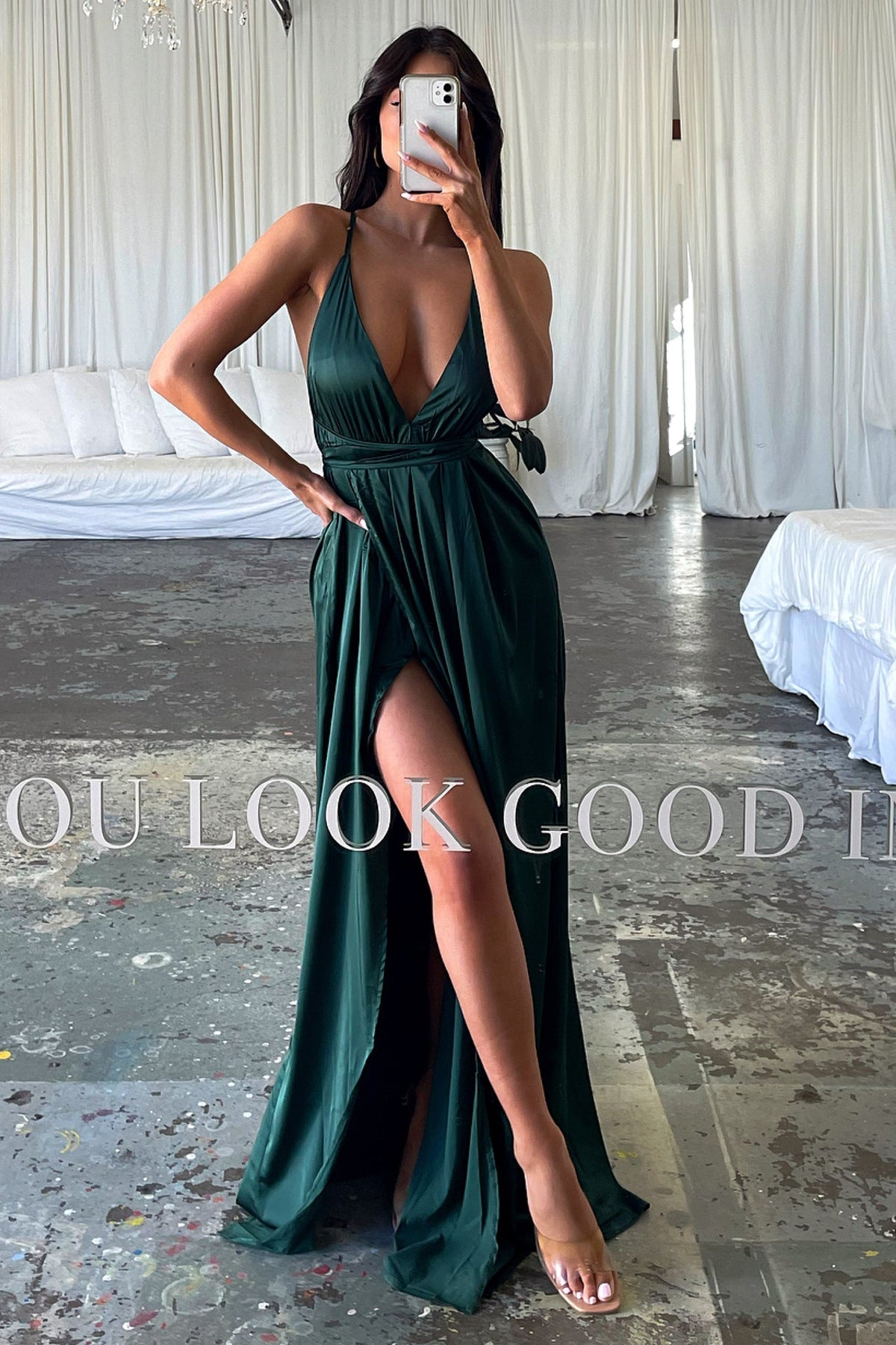 Scarlett Halter Maxi Dress - Emerald Green