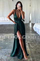 Scarlett Halter Maxi Dress - Emerald Green