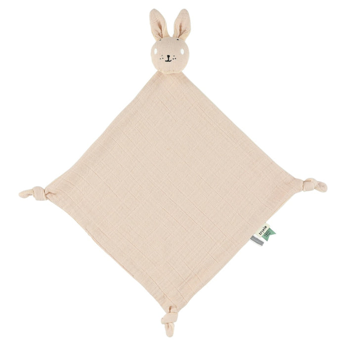 Trixie Schnuffeltuch Bliss Blossom Frau Hase in Rosa – weiches Musselin-Kuscheltuch aus Bio-Baumwolle für Babys und Kleinkinder