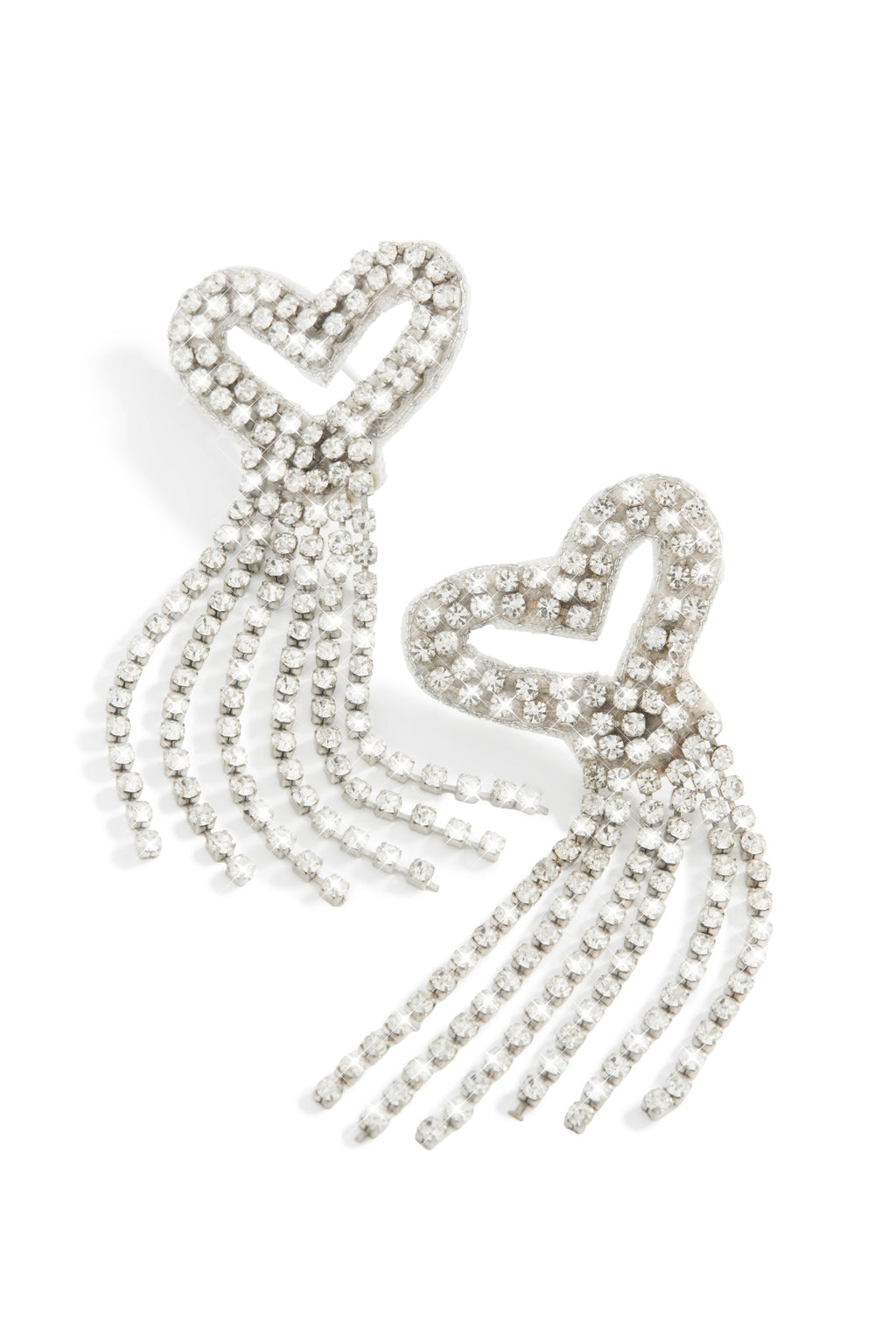 Mi Amore Embellished Dangle Earring - Silver