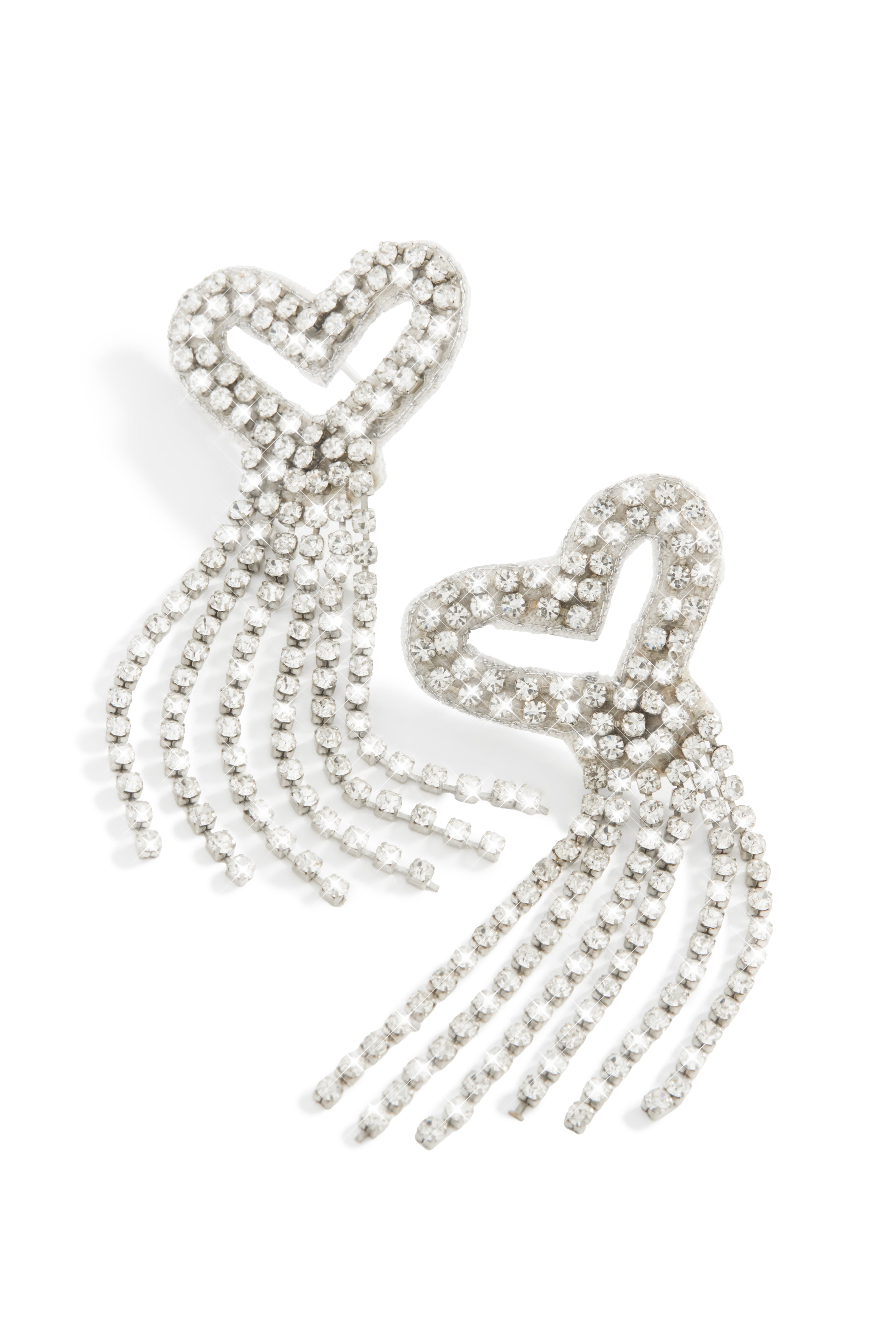 Mi Amore Embellished Dangle Earring - Silver