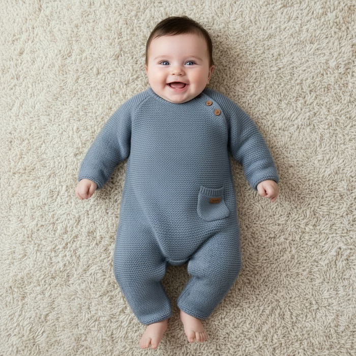 Strick-Strampler Sailors Bay Blue | Little Dutch