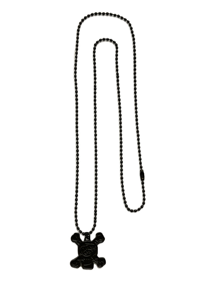 Stussy Bone Skull Pendant Necklace (Black)