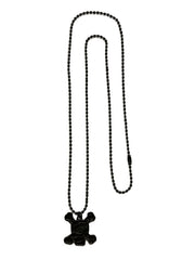 Stussy Bone Skull Pendant Necklace (Black)