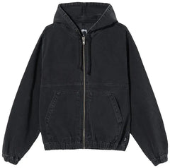 Stussy Denim Hooded Work Jacket Black (WORN)