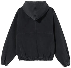 Stussy Denim Hooded Work Jacket Black (WORN)