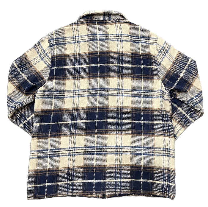 Stussy Heavy Wool Plaid Shirt Navy/Brown (WORN)