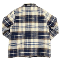 Stussy Heavy Wool Plaid Shirt Navy/Brown (WORN)