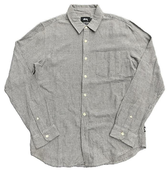 Stussy Houndstooth L/S Shirt Grey