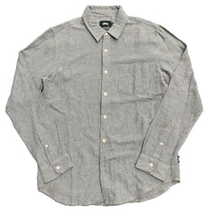 Stussy Houndstooth L/S Shirt Grey