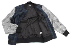 Stussy Mixed Plaid Bomber Jacket Navy