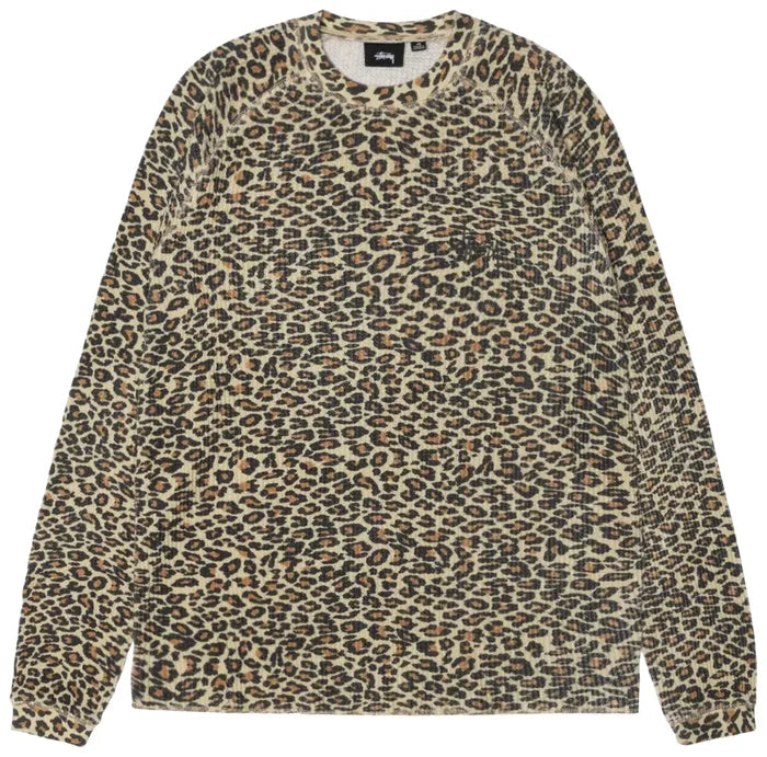 Stussy Raglan L/S Thermal Basic Stock Leopard