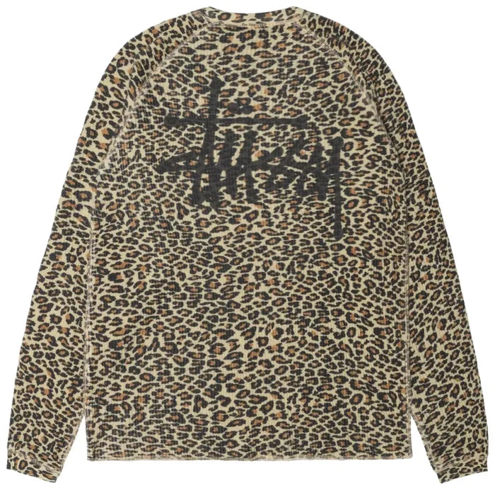 Stussy Raglan L/S Thermal Basic Stock Leopard