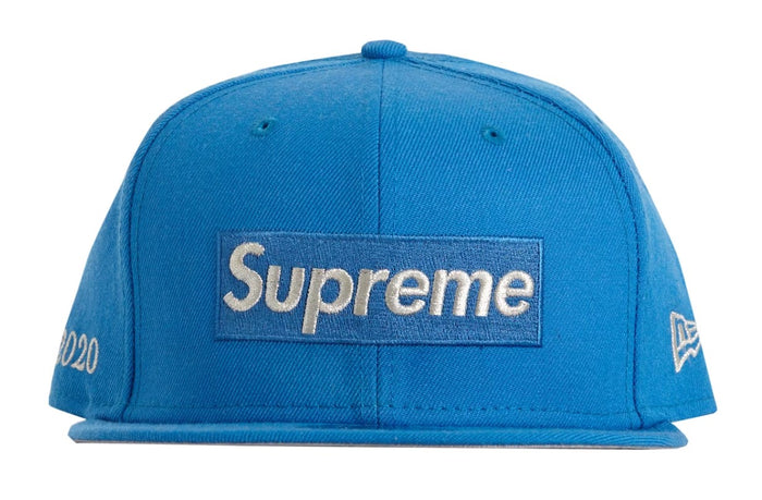 Supreme $1M Metallic Box Logo New Era Light Blue