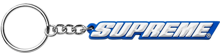 Supreme Bevel Logo Keychain Blue