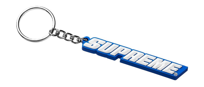 Supreme Bevel Logo Keychain Blue