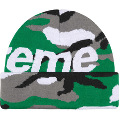 Supreme Big Logo Beanie Green Camo (FW25)
