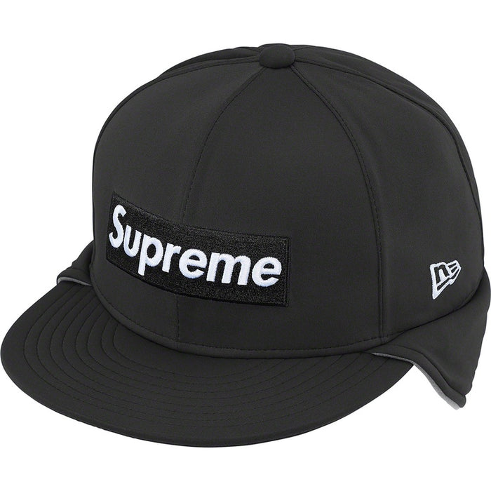 Supreme Earflap Box Logo Fitted Hat WINDSTOPPER Black