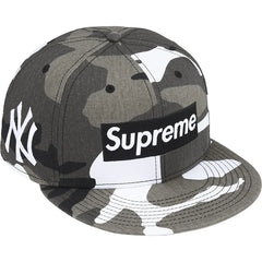 Supreme MLB Teams Box Logo New Era Fitted Cap Snow Camo (New York Yankees)