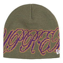Supreme New Era Cursive Beanie Olive
