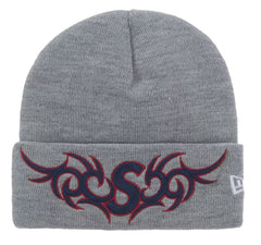 Supreme New Era Tribal S Logo Beanie Heather Grey