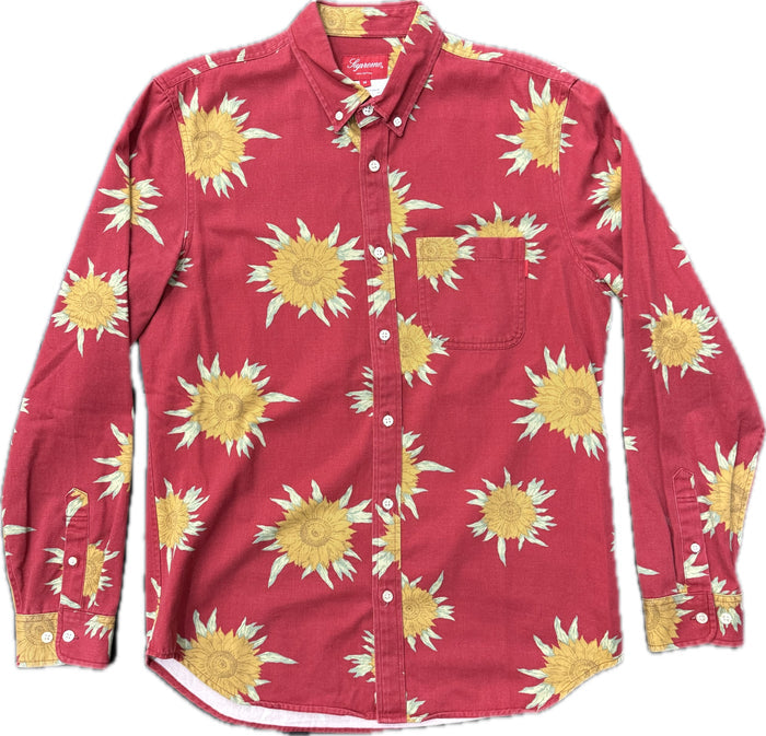 Supreme Sunflower L/S Shirt Red (WORN)