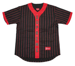 Supreme Vertical Logo Baseball Jersey Black/Red