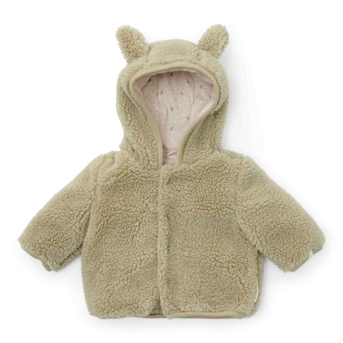 Little Dutch Teddy Newborn Jacke Soft Green Größe 50/56 – weiche grüne Babyjacke für Neugeborene und kleine Babys