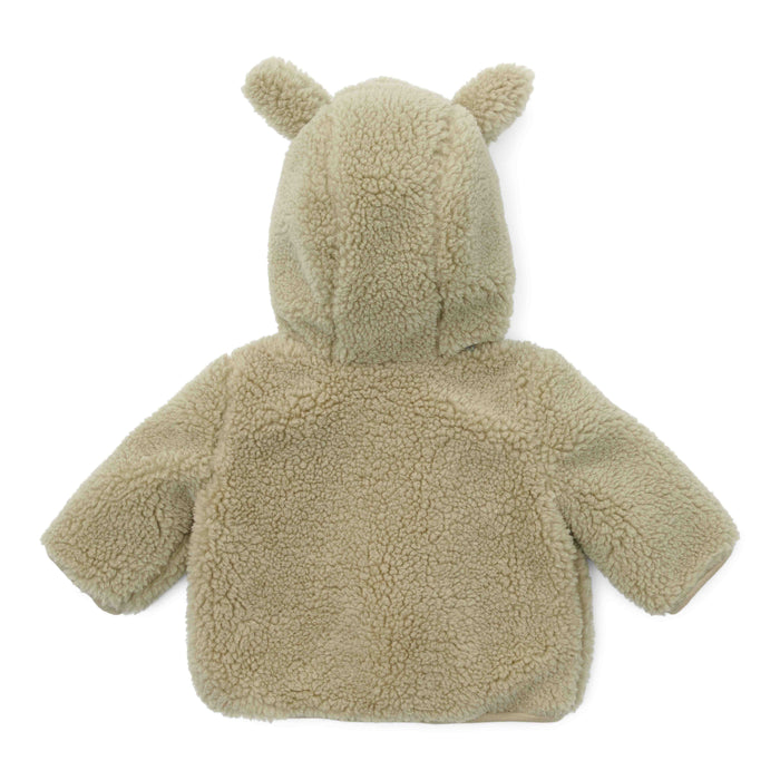 Teddy-Jacke Soft Green von Little Dutch Größe 50/56 – kuschelige Newborn-Jacke in Grün für warme Babymomente