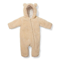 Teddy Strampler Sand - Newborn Winter Teddy | Little Dutch
