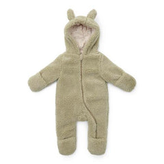 Teddy Strampler Soft Green - Newborn Winter Teddy | Little Dutch