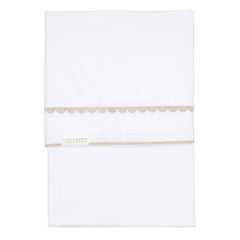 Wiegenlaken Rounded bestickt 70 x 140 cm, beige | Little Dutch
