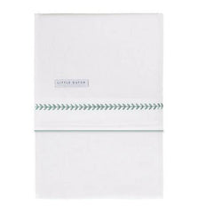 Wiegenlaken Zweig bestickt 70 x 110 cm, mint | Little Dutch