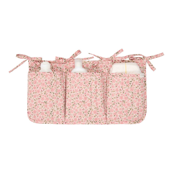 Little Dutch Windel-Organizer Fairy Floral in Rosa – hängende Bio-Baumwoll-Aufbewahrung mit drei Fächern für Wickel- und Babyzubehör